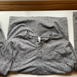Lululemon Heather Gray Long Sleeve Henley Top